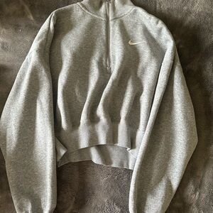 Nike Women's Gray Half-Zip Sweater